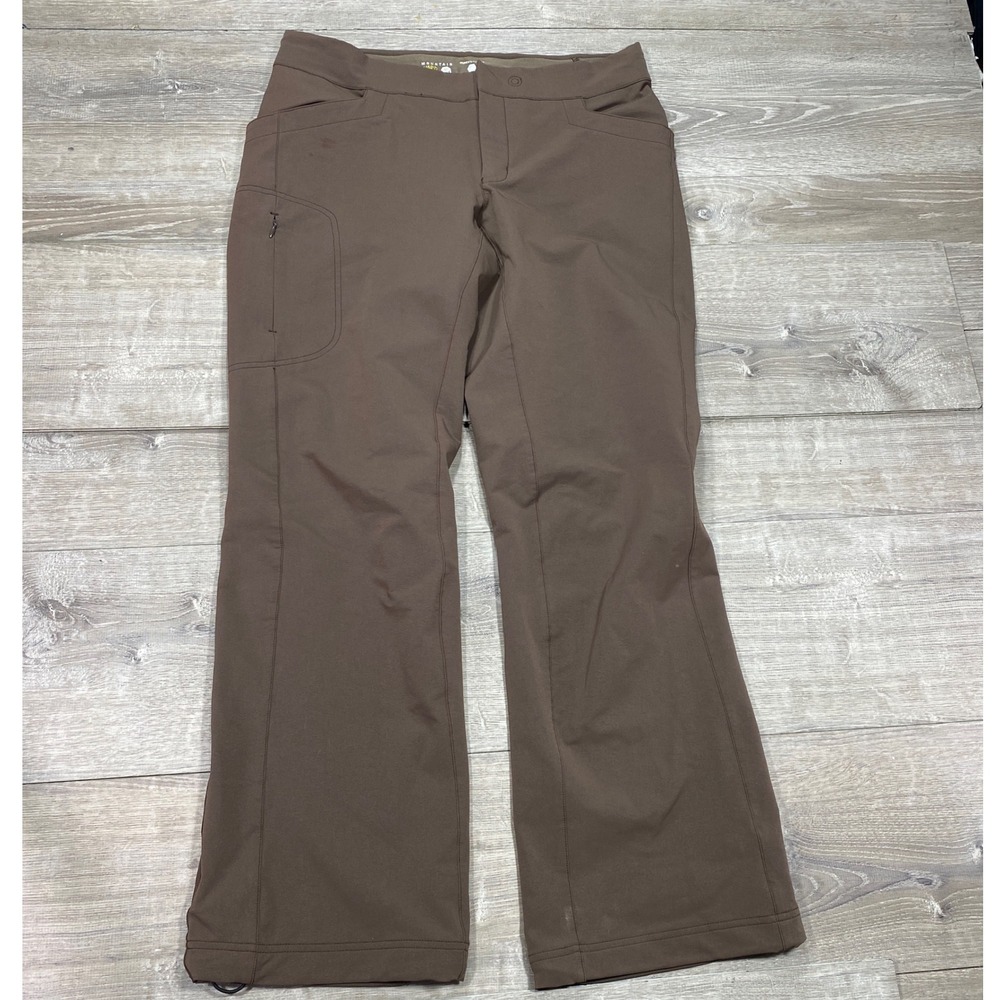 Mountain Hardwear Pants Women 12 R Outdoor Hiking Brown Soft Shell